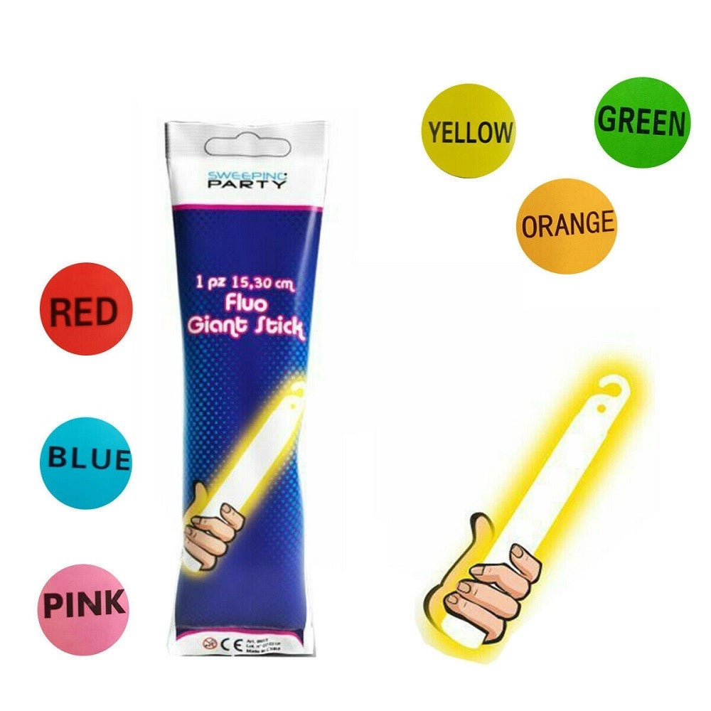 Trade Shop - Kit 6 Stick Giganti Luminosi Triplo Starlight Party Fluo Feste Fluorescenti -