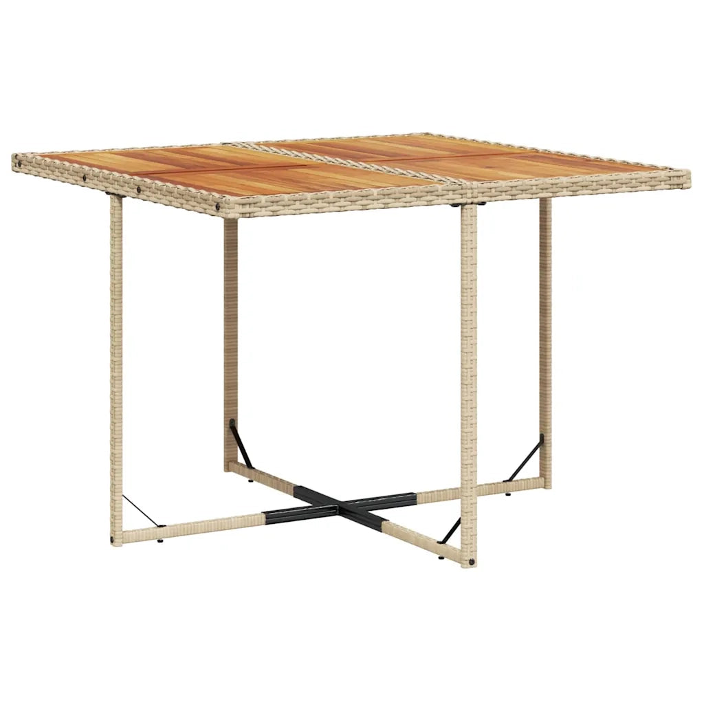 Set da Pranzo da Giardino 5 pz con Cuscini Beige in Polyrattan 3210724