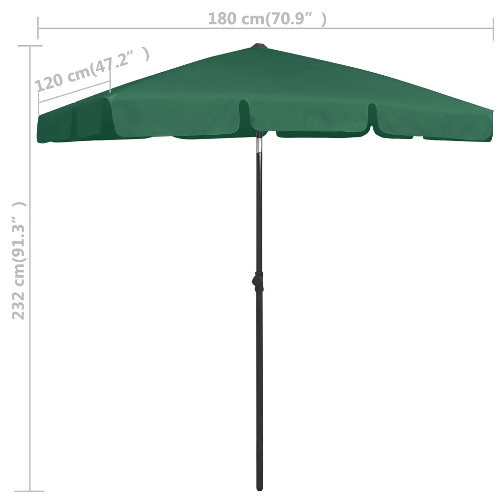 Ombrello | Parasolne da Spiaggia Verde 180x120 cm