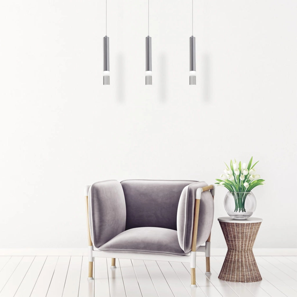 Lampada a sospensione Milagro ICE LED 15W cromo 3 luci