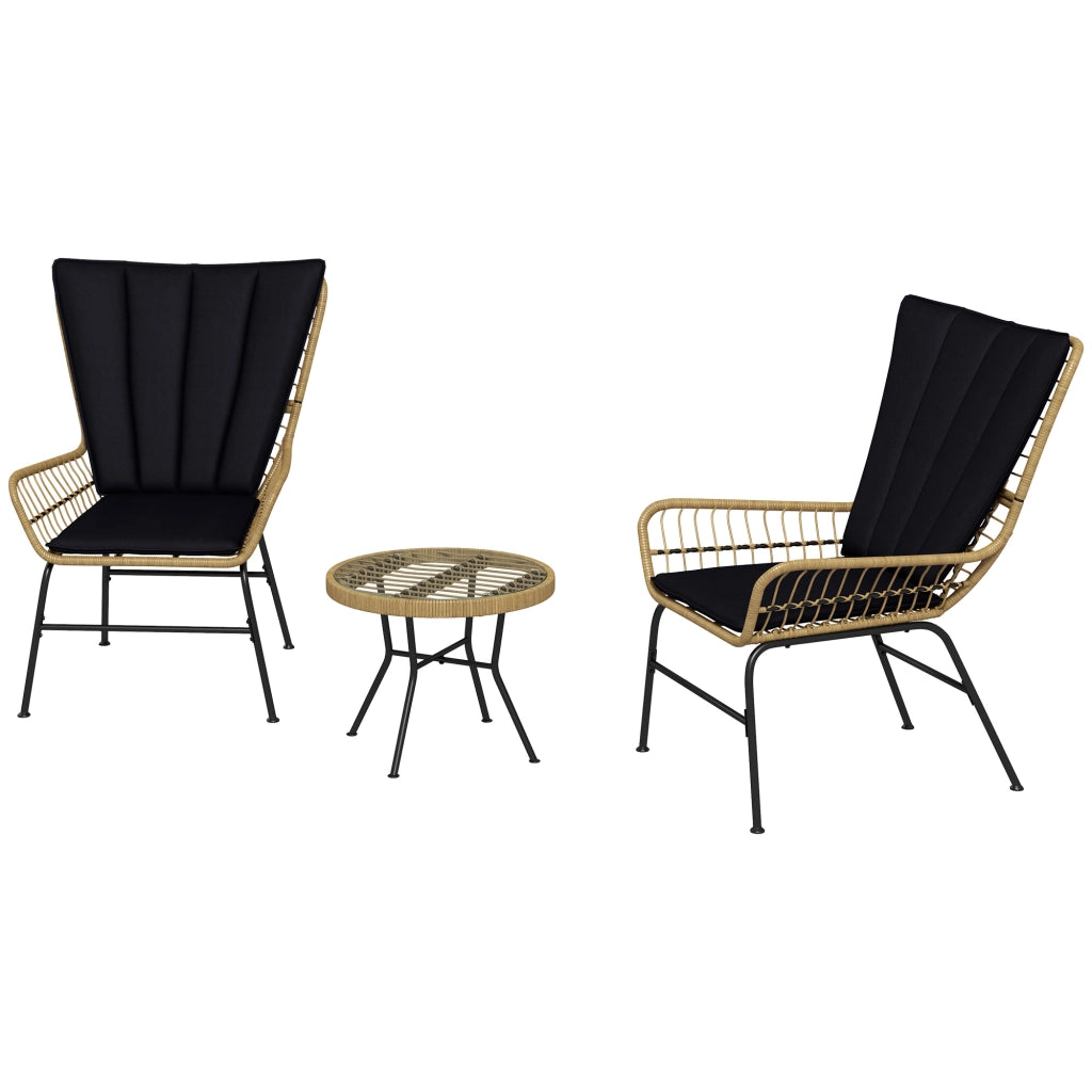 Ambientazione bistrot balcone: stile bohémien; impermeabile; 76x66x96 cm; nera