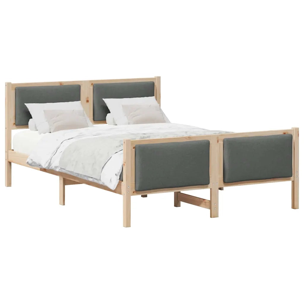 Letto matrimoniale | Letto per adulti | Struttura del letto Grigio scuro 150 x 200 cm Tessuto