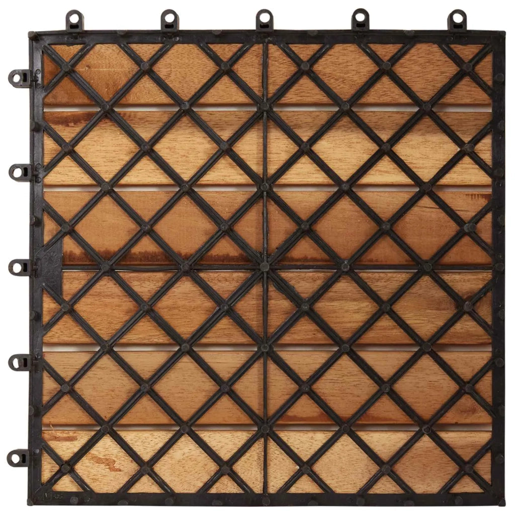 Piastrella per Decking 10 pcs Marrone 30 x 30 cm 42046707