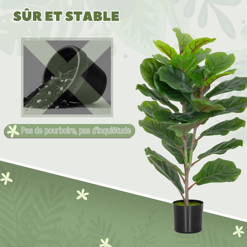 Albero finto Ficus 80 cm con vaso ¨C zephmum ¨C verde, plastica
