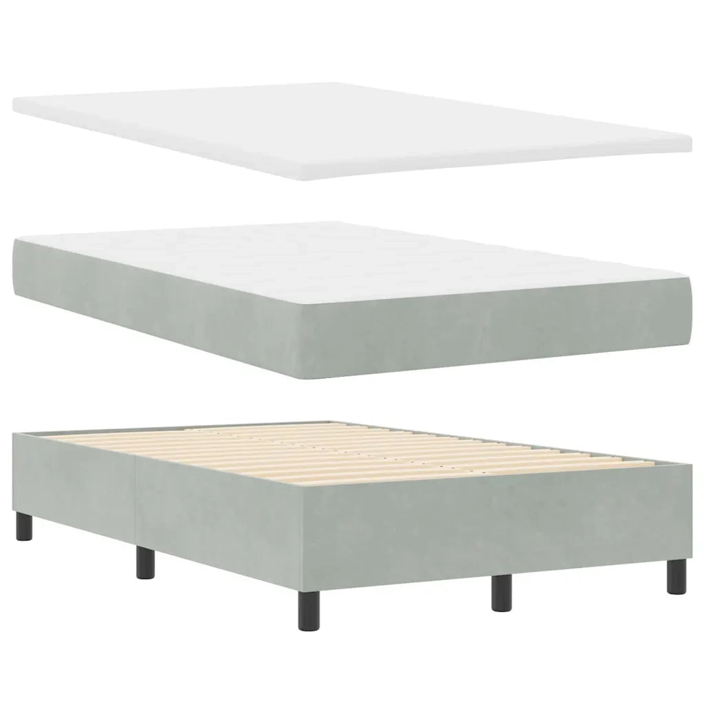 Letto a molle con materasso Grigio chiaro 120 x 200 cm Velluto 3339758