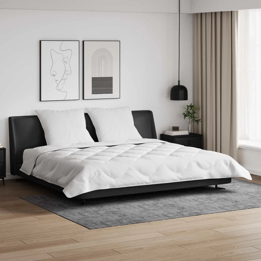 Piumone | Duvet con Cuscini 3 pz Bianco Microfibra e Piuma d'Oca
