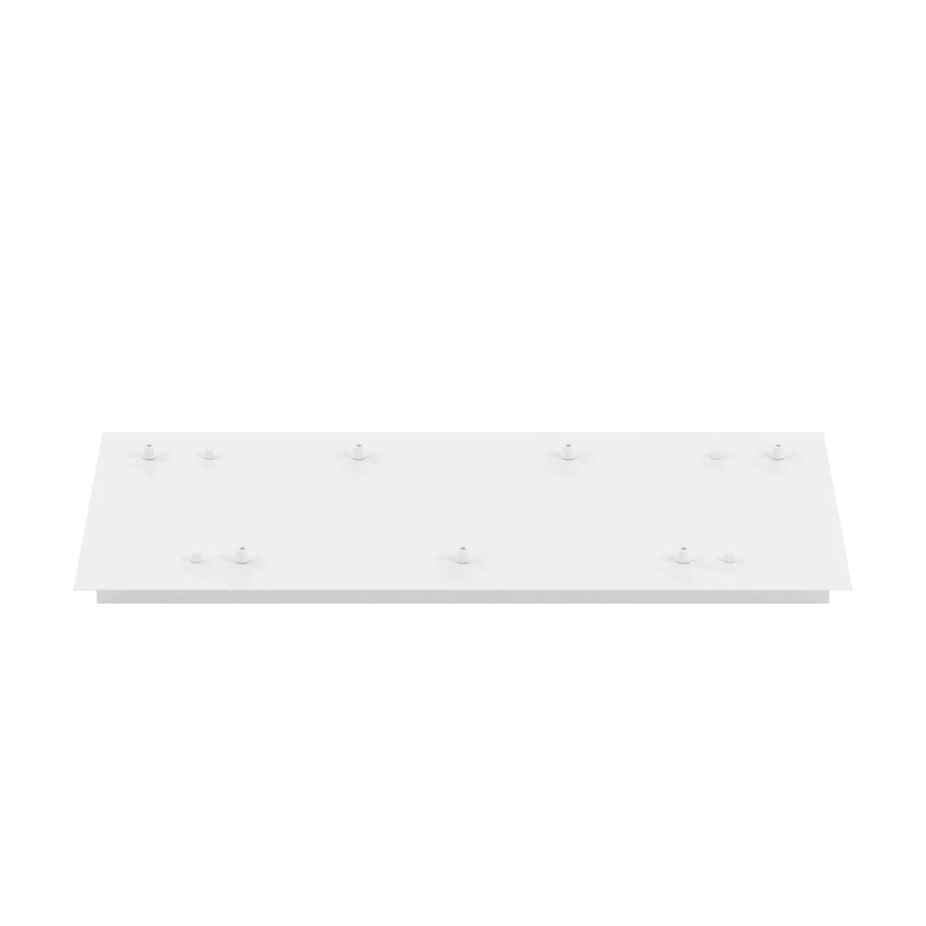 Rosone Rettangolare Metallo Bianco 7 Fori 75X35Cm