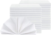 25 serviette in cotone, 40 x 40 cm, bordo atlas, bianco
