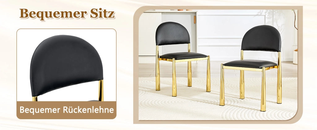 SEDIA da pranzo Set da 2 pezzi 80 cm PU nero