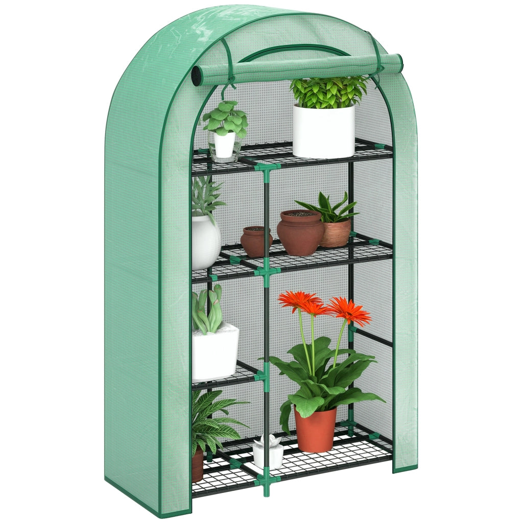 Serra Mini 4 Ripiani Portatile ¨C Minimal ¨C Verde 100x45x160 cm