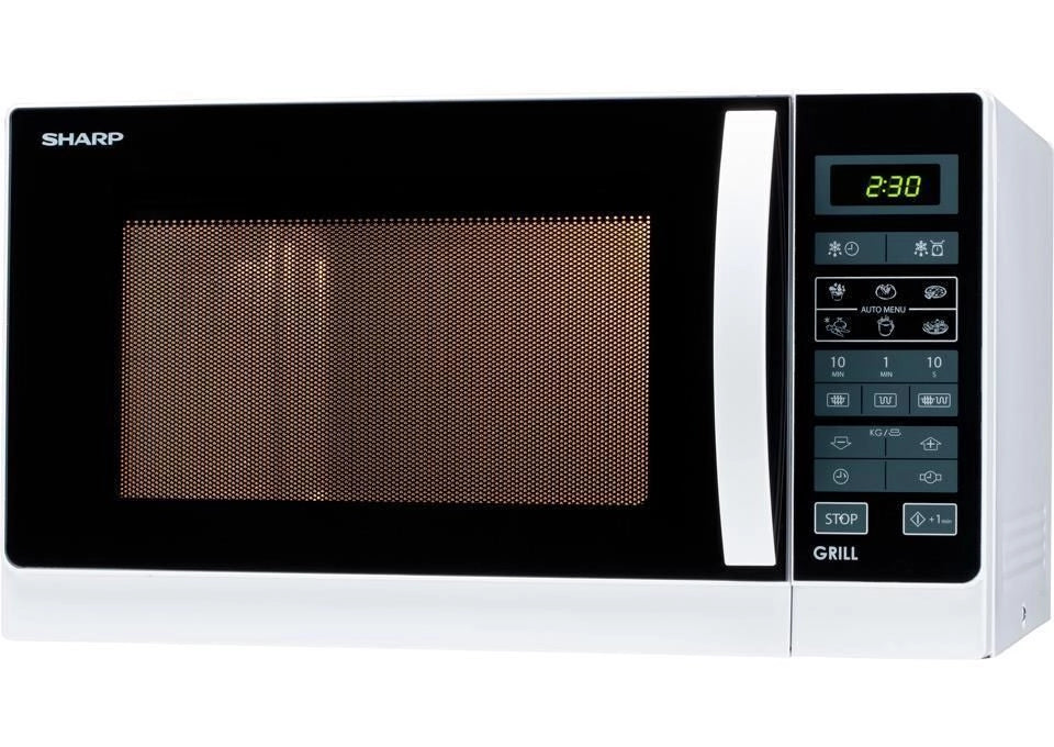 Sharp R-742WW forno a microonde Superficie piana Microonde con grill 25 L 900 W Nero, Bianco