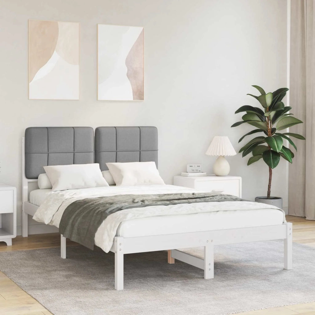 Letto con Testiera Rivestita-Struttura Letto con Testiera Grigio chiaro 120 x 190 cm 981342