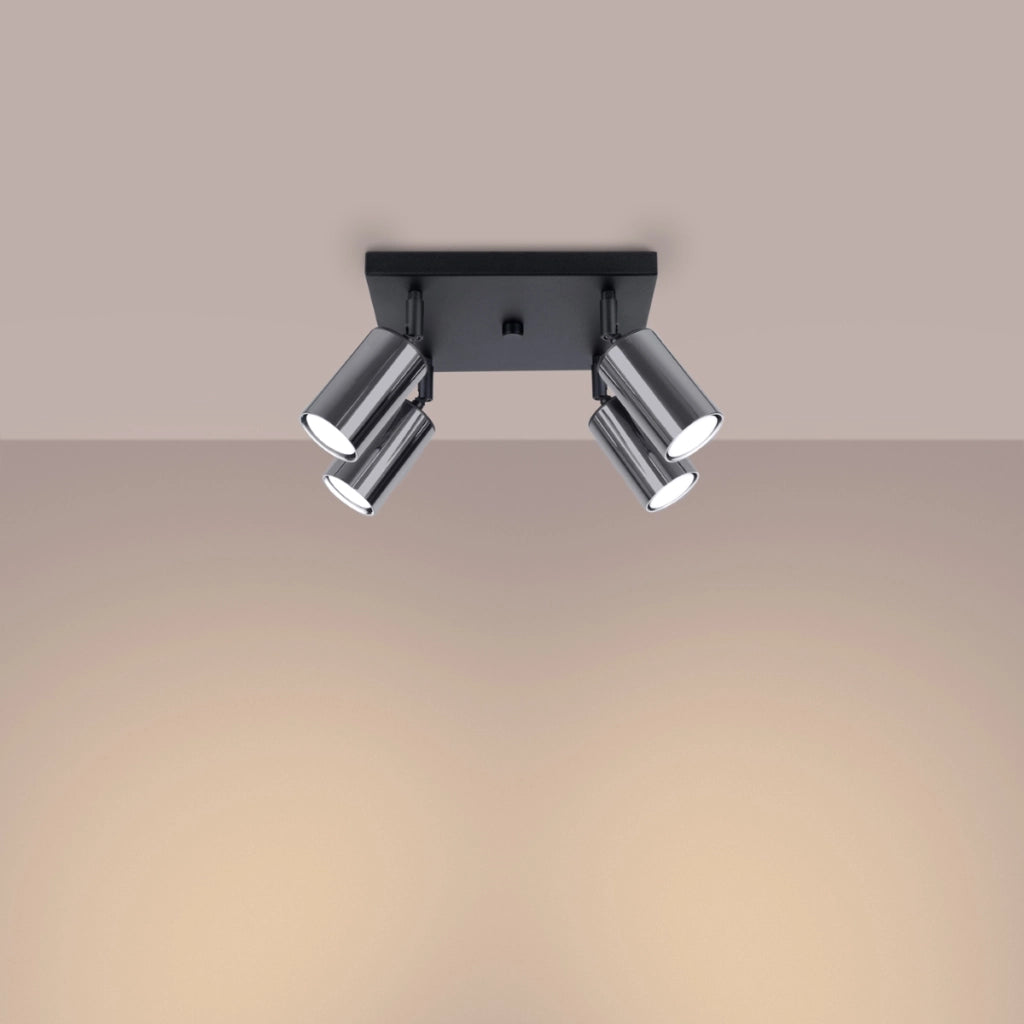 Lampada da soffitto WINX 4 nero/cromo
