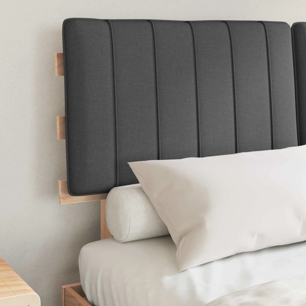 Letto con Testiera Rivestita-Struttura Letto con Testiera Grigio scuro 140 x 190 cm 235322