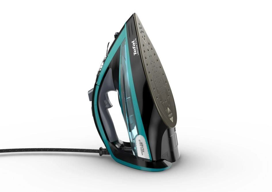 Tefal Ultimate Pure FV9844 Ferro da stiro a secco e a vapore Piastra Durilium Autoclean 3200 W Nero, Blu