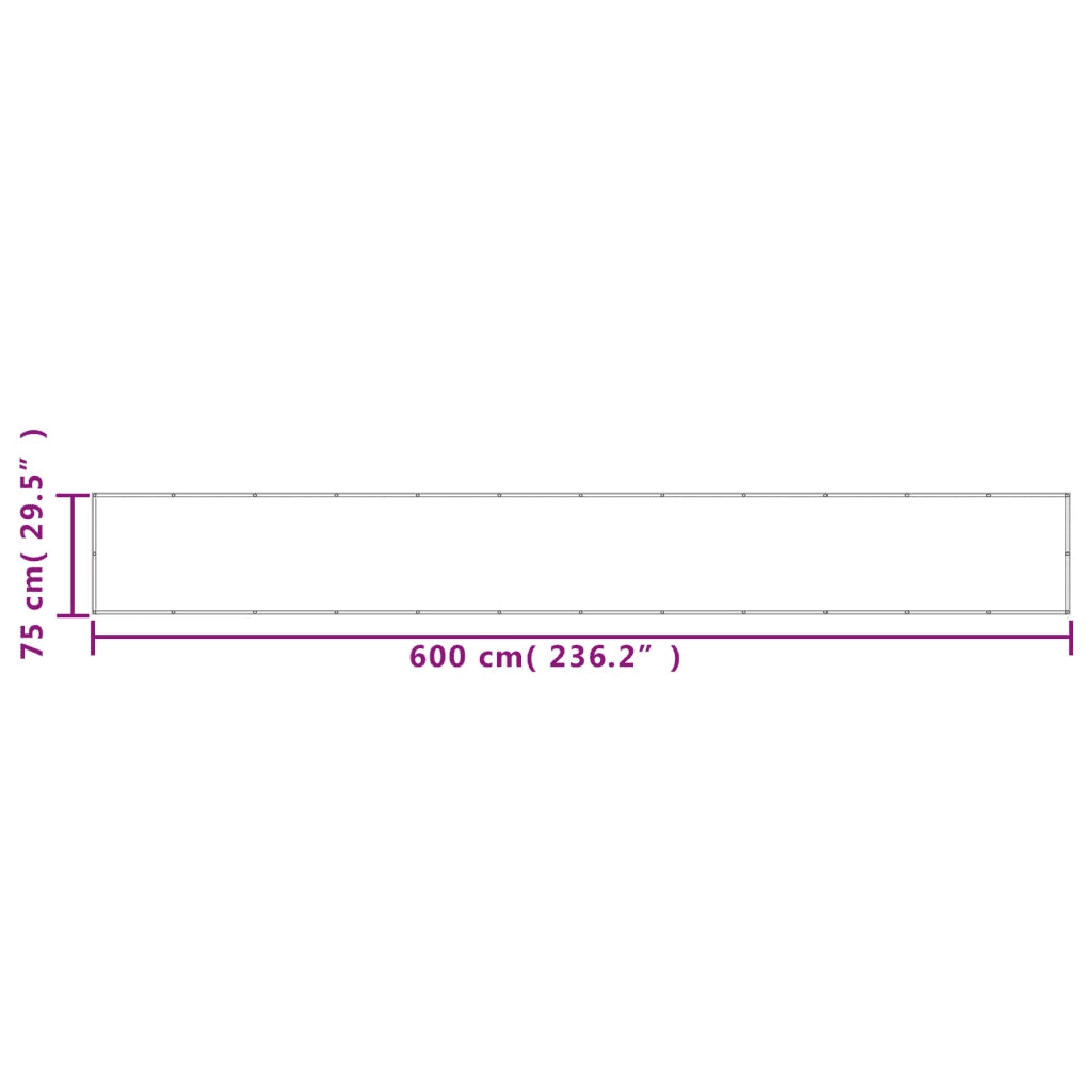 Schermo da balcone | Paravento da Balcone Sabbia 75x600 cm 100% Poliestere Oxford