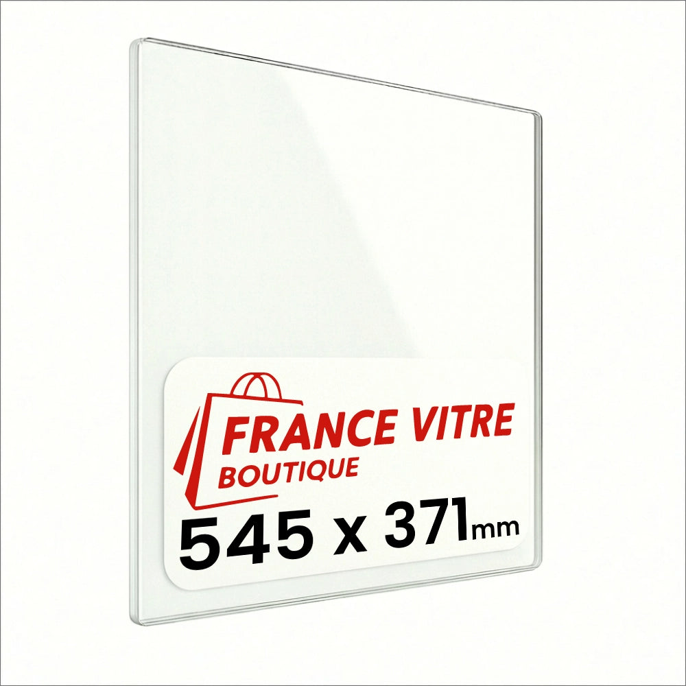 545 x 371 x 4 mm - Vetro per stufa a legna - vetro camino di ricambio - vetro per caminetto resistente al fuoco - France Vitre