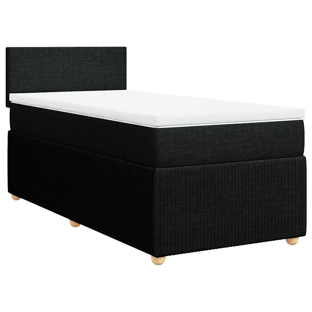 Giroletto a Molle con Materasso Nero 100x200 cm in Tessuto