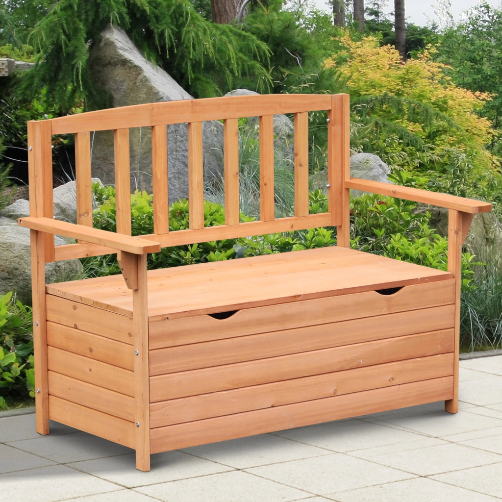 Panchina da Giardino 2 Posti con Vano Contenitore Legno