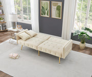 Divano Letto 2 Posti Pieghevole ¨C MINIMAL ¨C Velluto, Schienale Regolabile