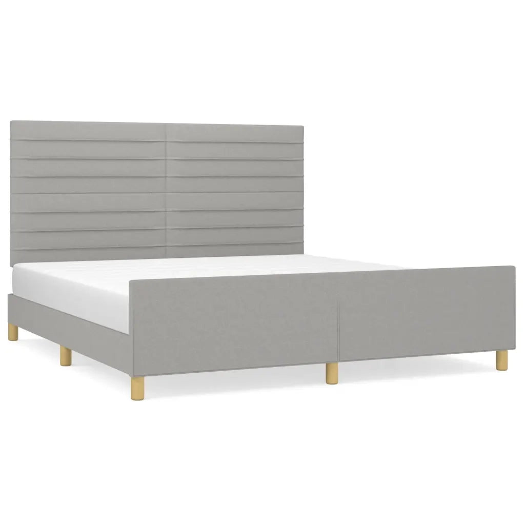 Letto matrimoniale | Letto per adulti | Giroletto senza Materasso Grigio Chiaro 160x200 cm Tessuto