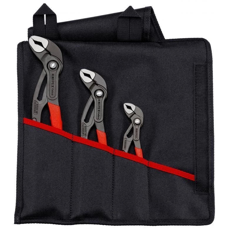 KNIPEX 00 19 55 S9 Set Pinze Regolabili Cobra 3 Pezzi 150 250 300 mm con Custodia colore Rosso