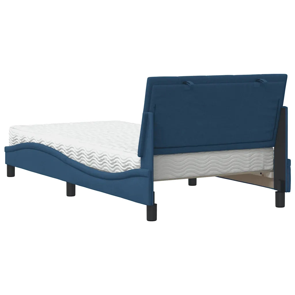 Letto con Materasso Hanko Blu 100x200 cm in Tessuto 3310516