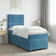 Letto box spring con materasso Blu 90 x 200 cm Velluto 3453570