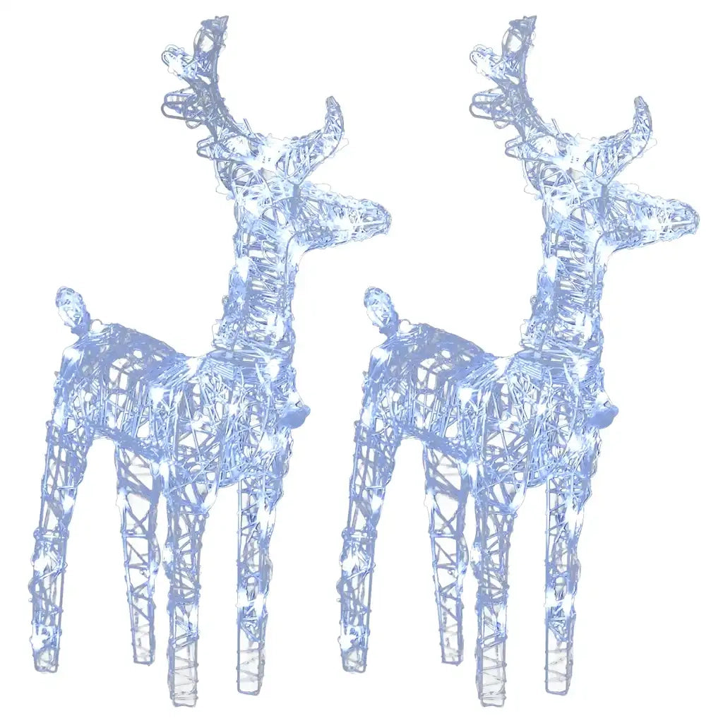 Renne di Natale 2 pz Bianco Freddo 80 LED in Acrilico cod mxl 42201