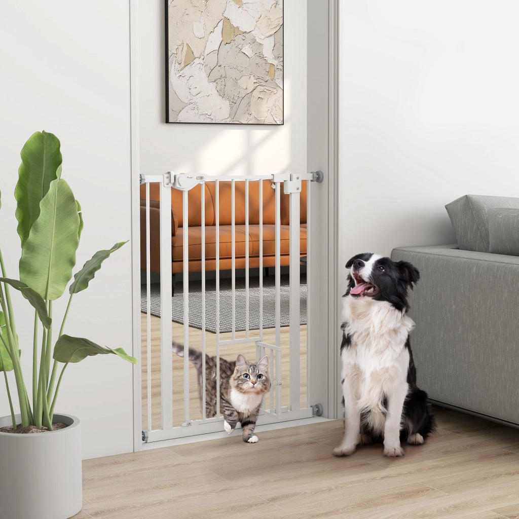 Cancelletto per Cani con Porta ¨C Minimal ¨C Bianco 74x91 cm