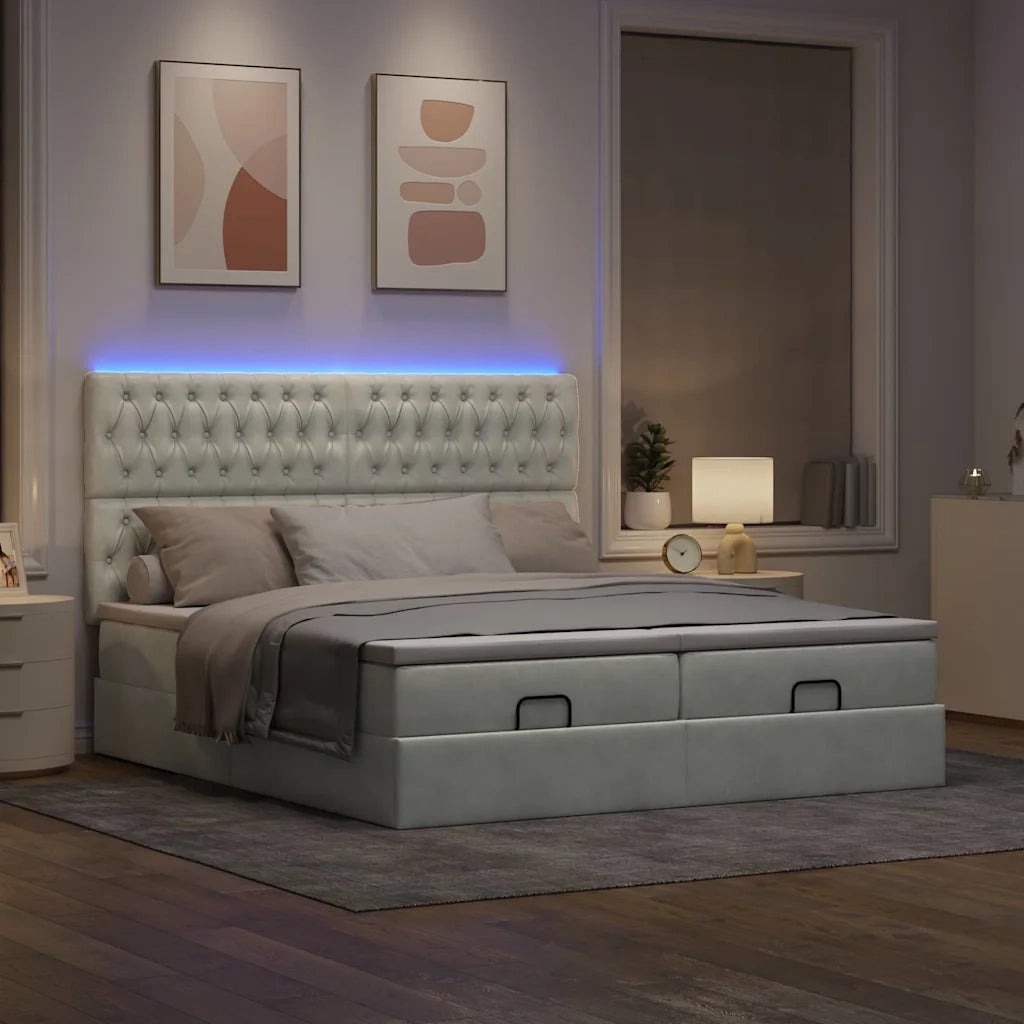 Struttura Letto Pouf con Materassi 180x200 cm Velluto 3314639