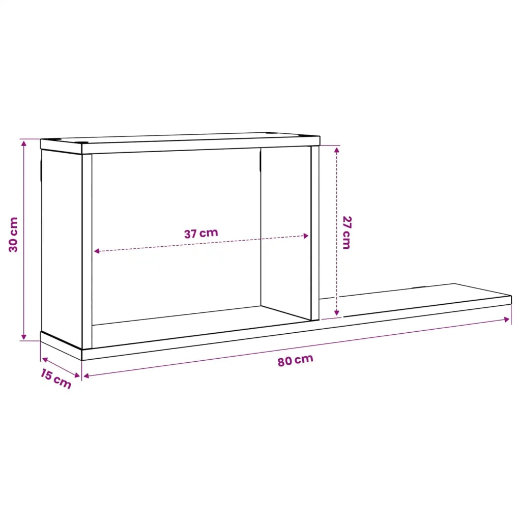 Scaffali flottanti 2 pz Grigio Cemento 80 x 15 x 30 cm 8012323