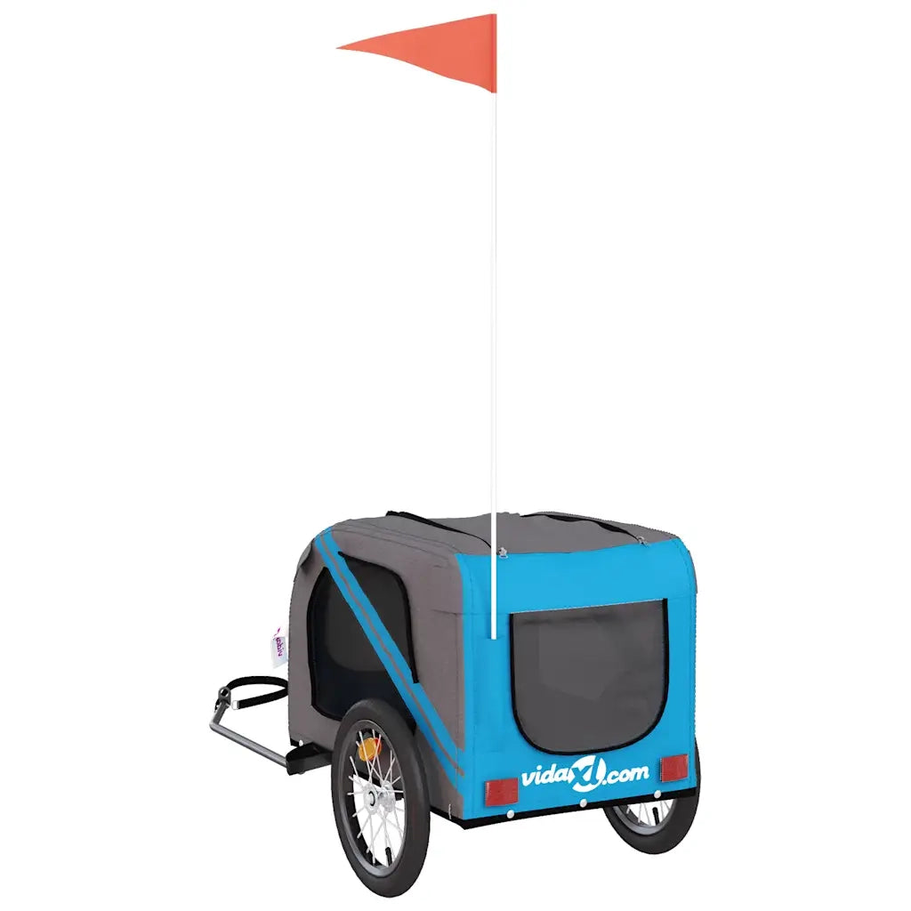 Rimorchio da Bici per Animali Blu e Grigio Oxford e Ferro 93876