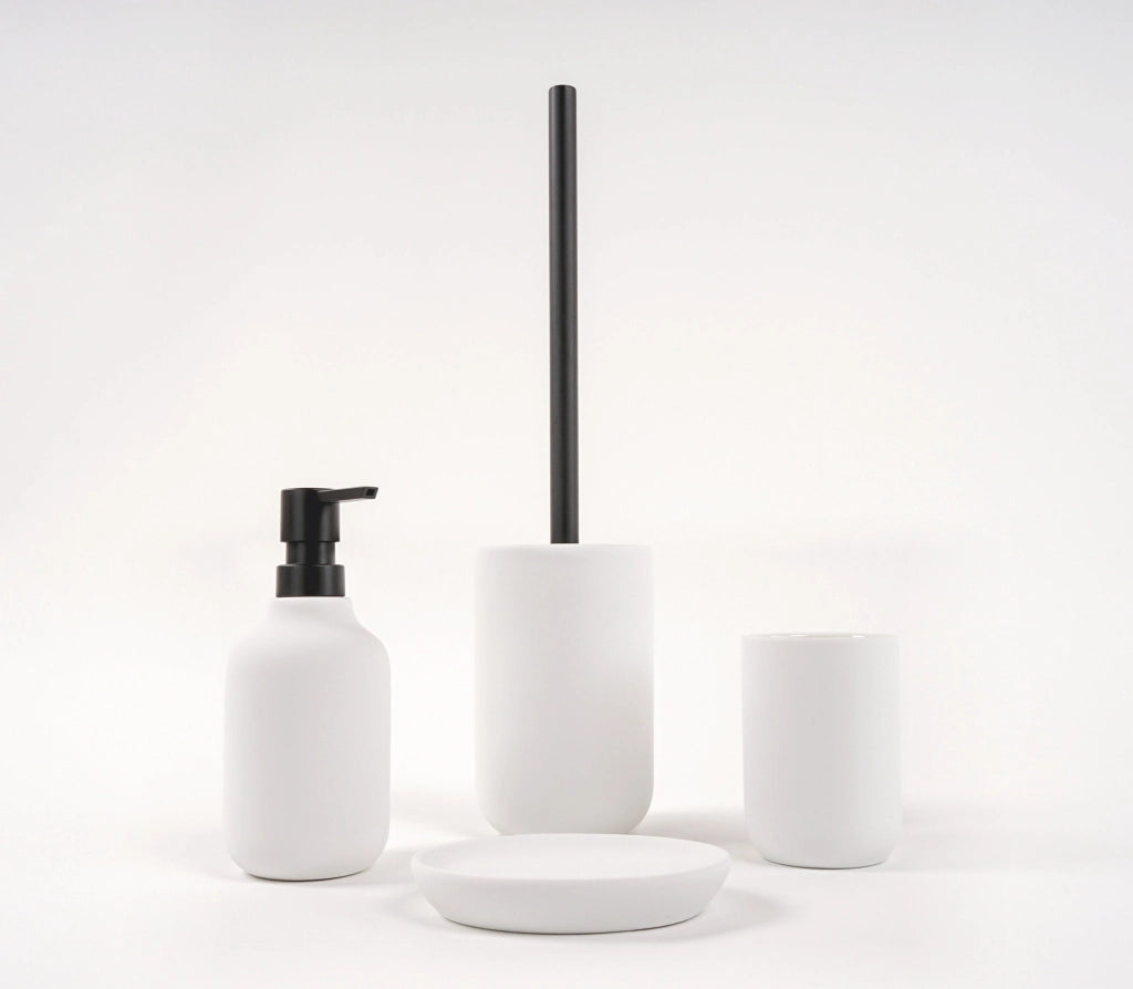 Set accessori bagno bianco