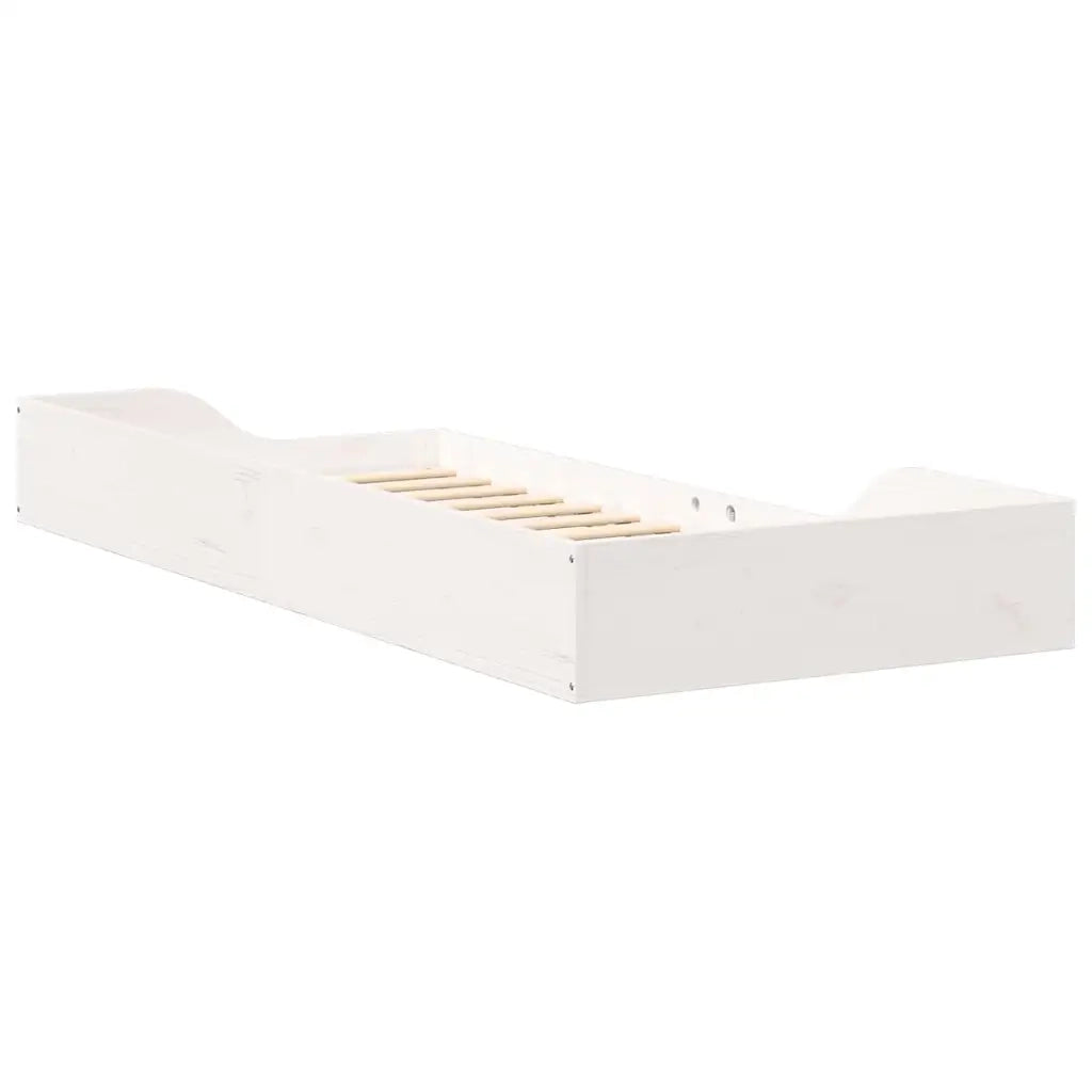 Struttura del letto Bianco 90 x 210 cm Pino massello 873404