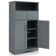 Mobiletto indipendente 60 x 30 x 108 cm con ampio spazio di archiviazione e ripiani regolabili stile moderno MDF grigio 20_0010201