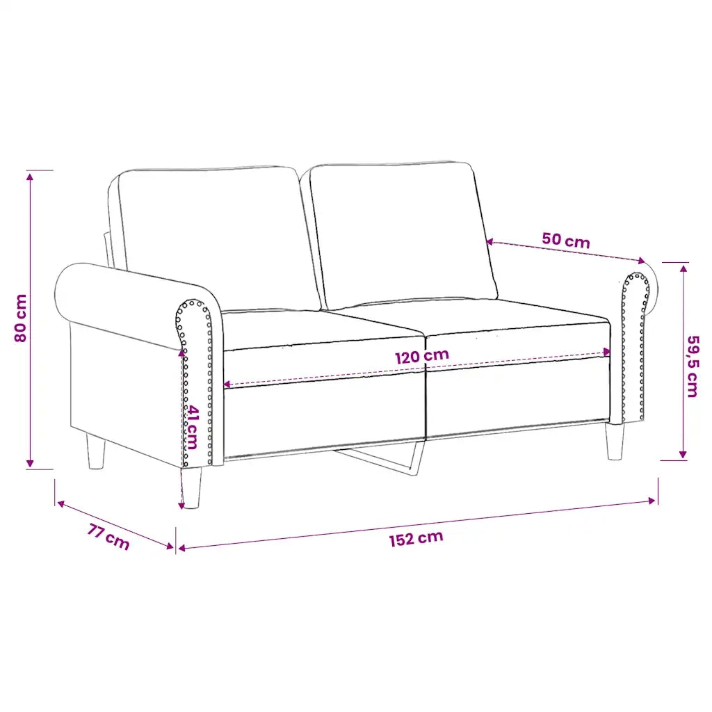 Divano | Divano da soggiorno | Sofa a 2 Posti giallo 120 cm in Velluto