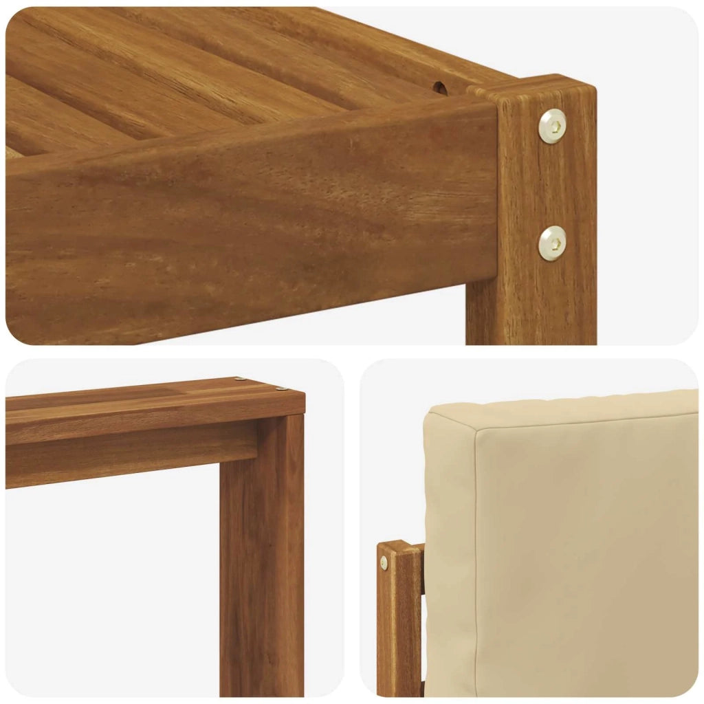 Set di divani da esterno con cuscino 11 pcs Naturale e Beige 3367096