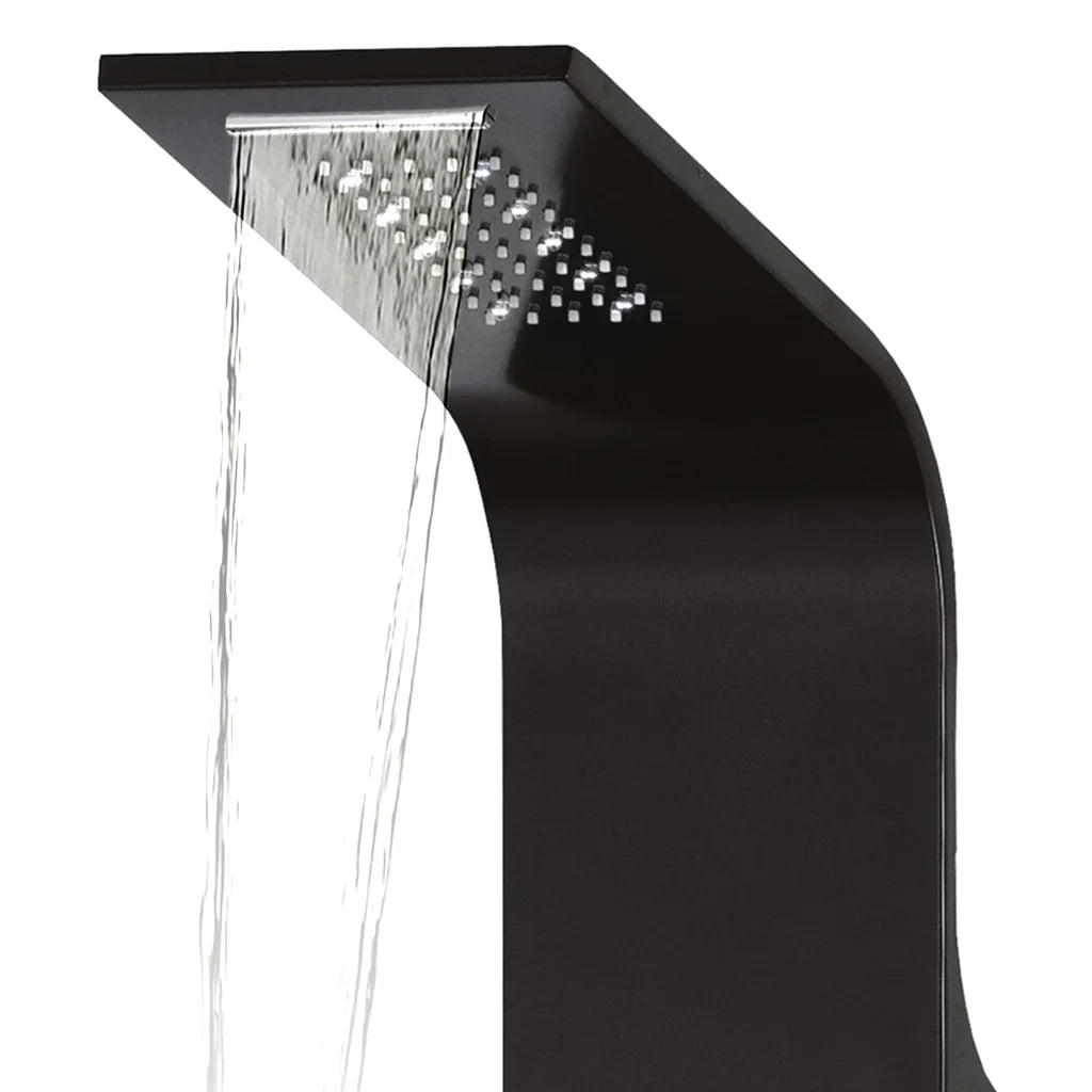 Colonna Doccia in Alluminio 20x44x130 cm Nero cod mxl 78206