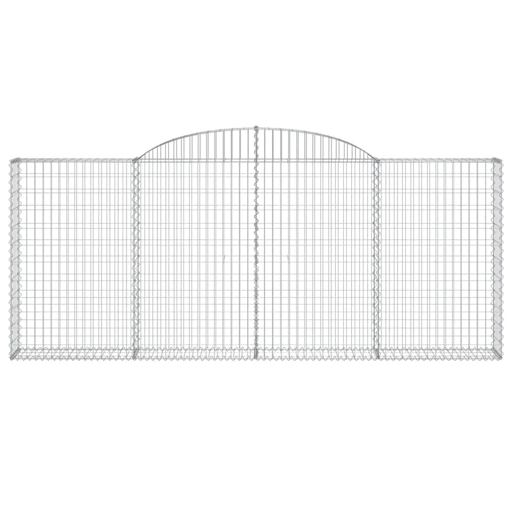 Set di 4 gabbioni ad arco per recinzione gabbia o muro di contenimento 300 x 30 x 120/140 cm ferro zincato argento 02_0041457