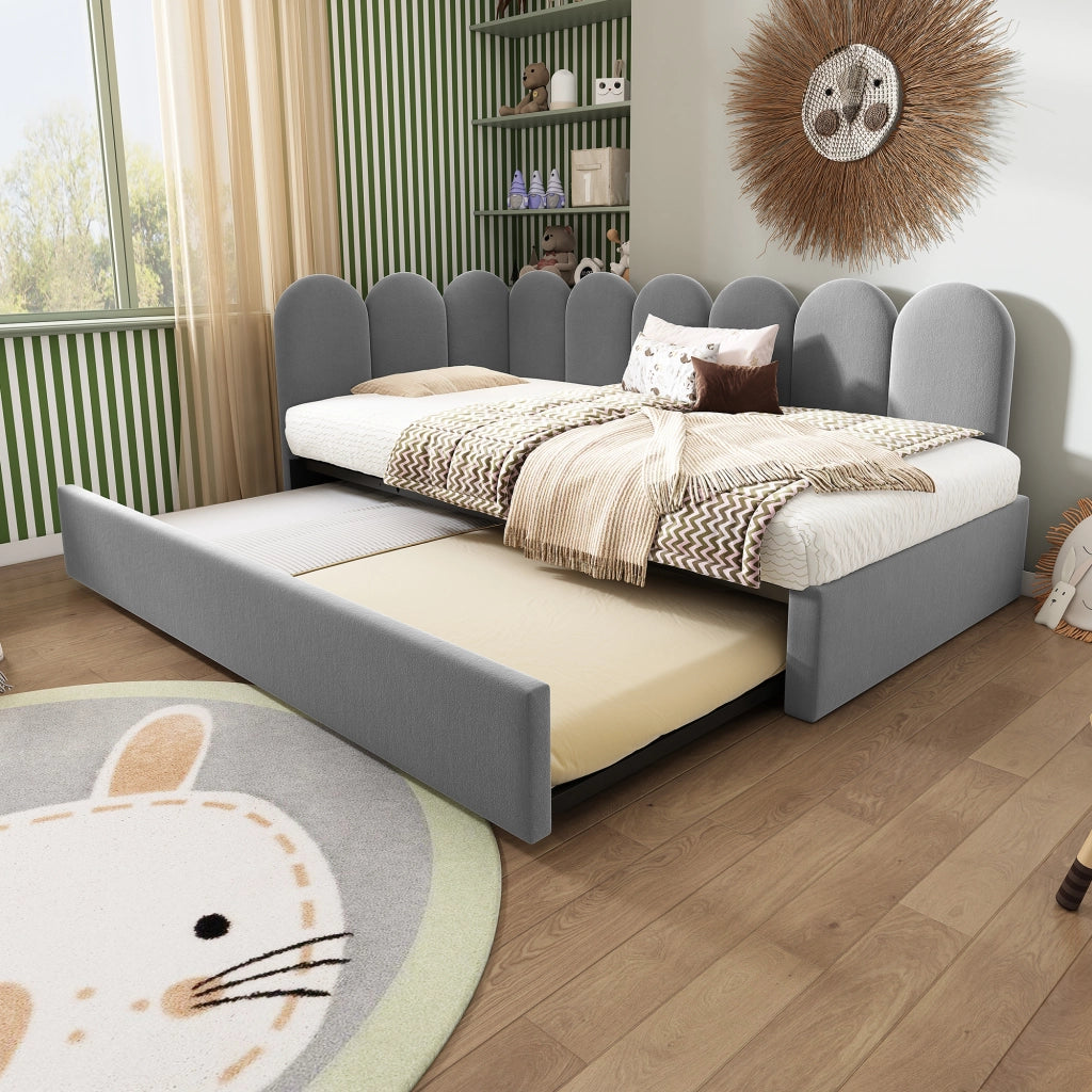 LETTO Divano letto con letto estraibile 90x200 cm Velluto Grigio