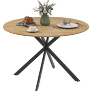 Tavolo da pranzo rotondo allungabile per 4 persone ¨C zephmum ¨C effetto legno quercia/acciaio antracite 120 cm