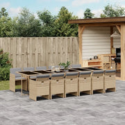 Set Pranzo da Giardino 13 pz con Cuscini Beige Misto Polyrattan 3210588