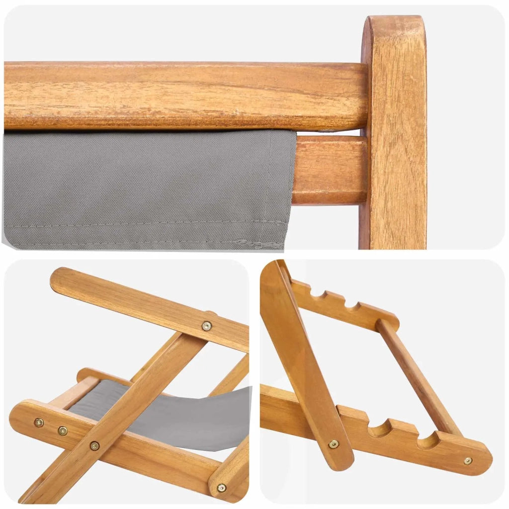 Sedia da spiaggia Grigio Chiaro Legno di teak solido 42032667