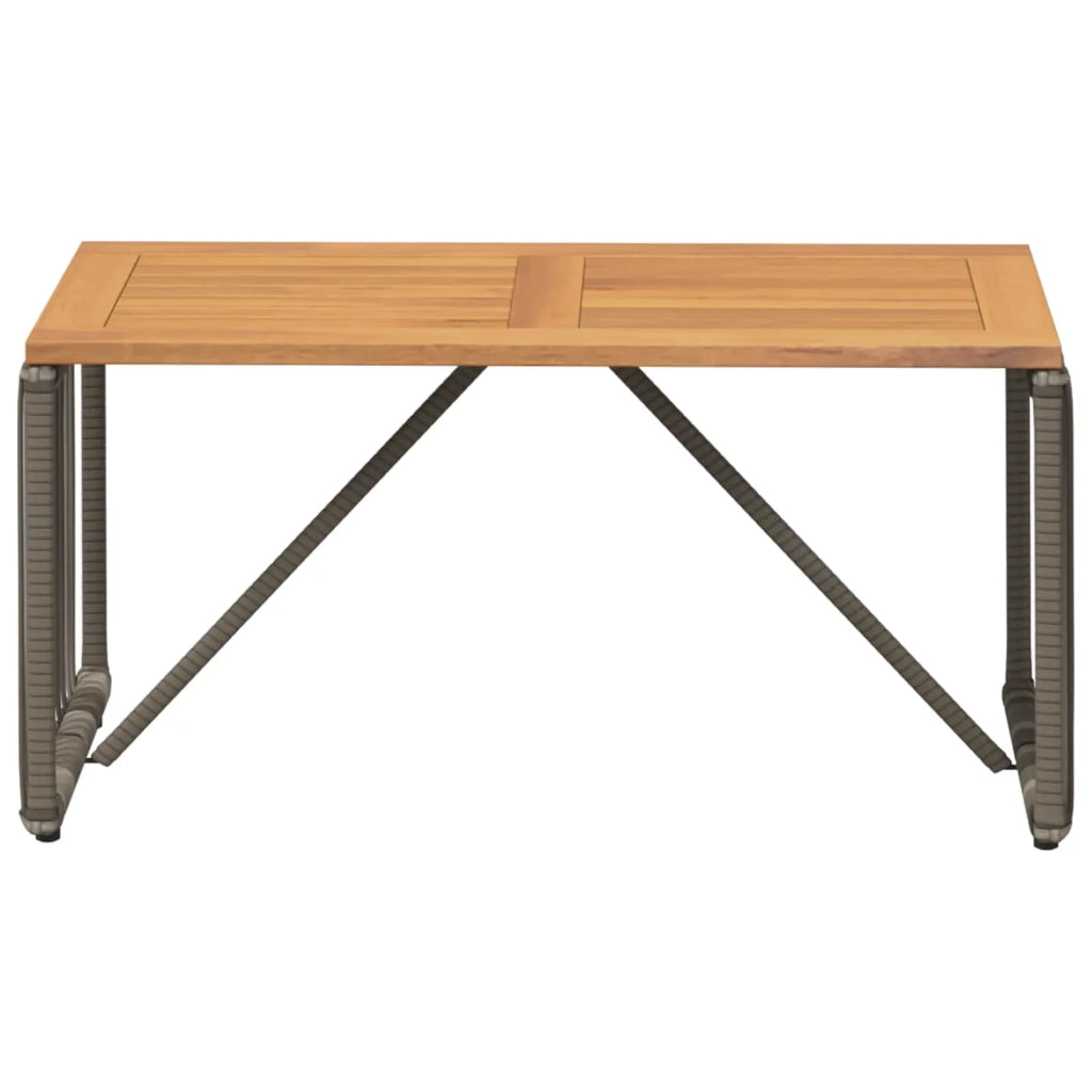 Tavolo da Esterno Grigio e Marrone 80 x 40 x 40 cm polyrattan 42025165