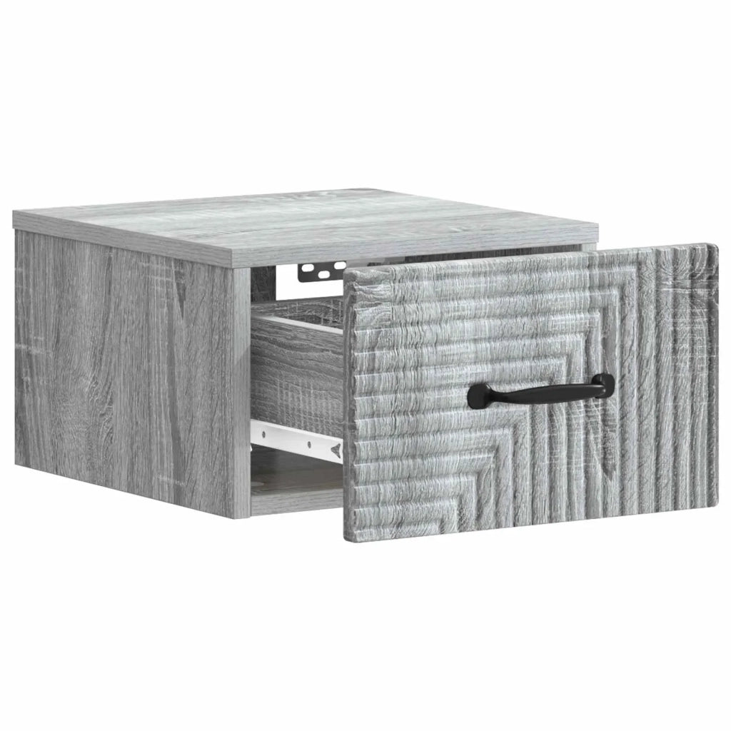 Mobiletto da notte a muro Grigio Sonoma 34,5 x 33 x 20 cm 898607