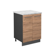 Mobiletto base cucina Fame-Line Rovere dorato/Antracite 60 cm, PL Marmo Vicco