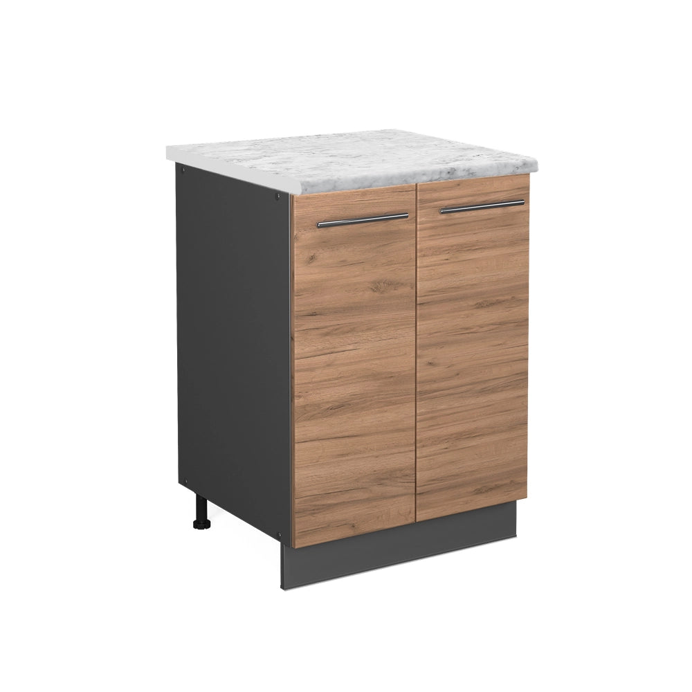Mobiletto base cucina Fame-Line Rovere dorato/Antracite 60 cm, PL Marmo Vicco