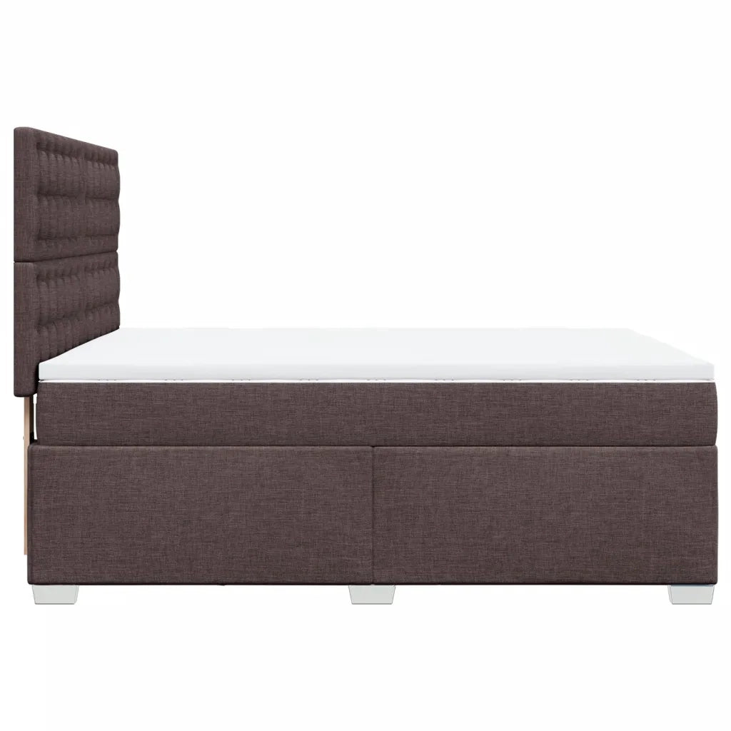 Giroletto a Molle con Materasso Marrone Scuro 140x200cm Tessuto 3290528