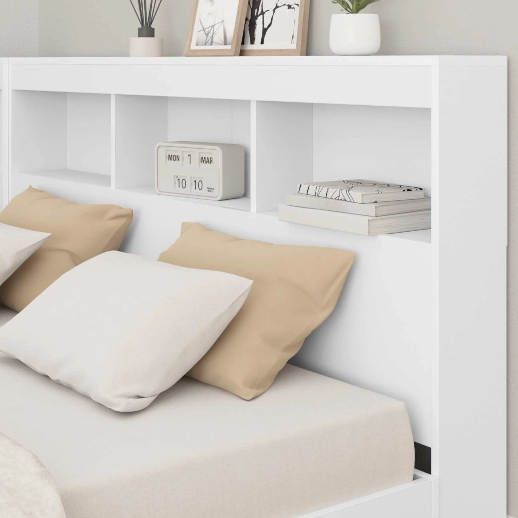Letto Libreria Bianco 140 x 200 cm Legno multistrato 3335729